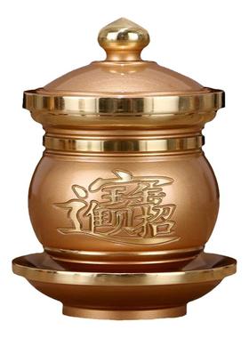 纯铜关公招财佛前敬神供水杯