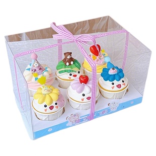 六粒纸杯蛋糕包装盒6粒杯子蛋糕盒12粒/十二个装透明手提马芬盒