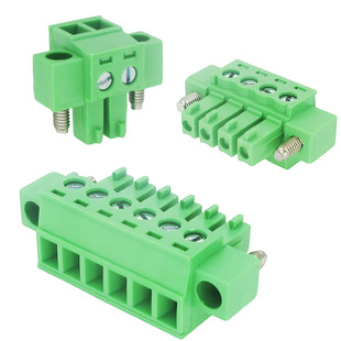 15EDGKM3.5mm带耳插拔式3.81螺丝接线端子2p凤凰插头法兰锁紧固定