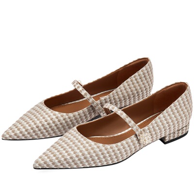 73hours千鸟格舒适平底鞋