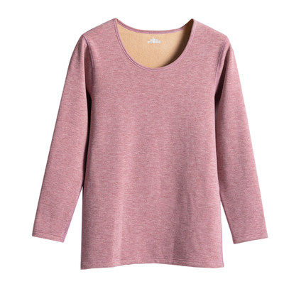 中老年保暖内衣一体羊羔绒女套装