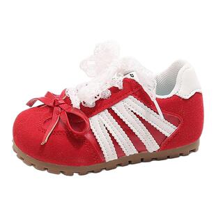 儿童运动鞋2026春秋新款女童德训鞋女童休闲鞋软底加绒宝宝鞋子冬