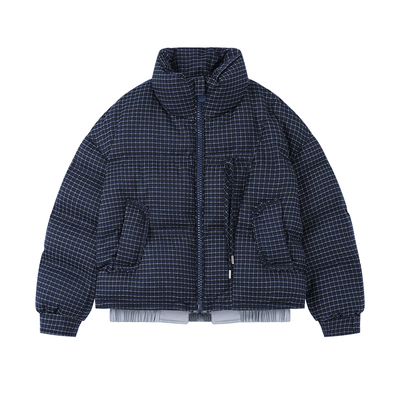 樱桃KIRSH韩系短款格子羽绒服