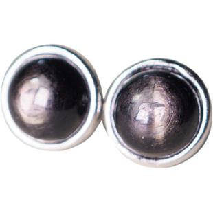 非鱼之家原创设计金运石耳钉女 个性潮流简约耳饰 925银耳环男款