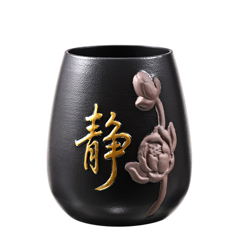 陶瓷茶道六君子收纳筒整套装笔筒