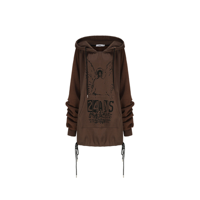 24ans长款街头连帽卫衣