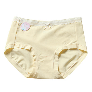 黛丝少女全棉内裤舒适中腰甜美蕾丝抑菌裆简约运动无痕包臀不卡PP