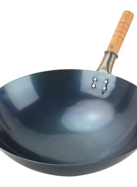 单柄老式熟铁锅厨房炒菜锅薄轻
