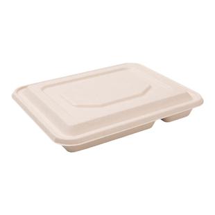 一次性饭盒可微波炉加热分隔分格型食堂打饭食品级纸浆餐盒可降解