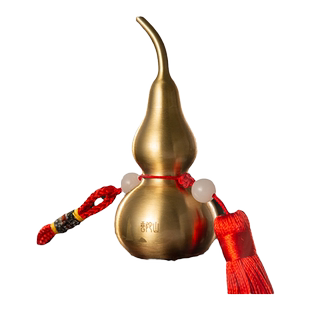 普陀山福禄双全平安铜葫芦挂件黄铜摆件汽车车载饰品办公室摆件