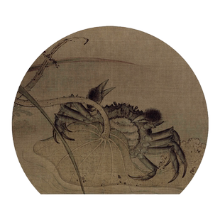 名画摹写·宋人花鸟—荷蟹图原大高清白描样稿临摹示范步骤解析工笔画初学者入门临摹零基础手绘教程学生成人自学国画工笔画教程