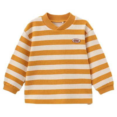 moimoln小云朵童装25年冬季新款儿童针织衫舒适保暖条纹长袖T恤潮