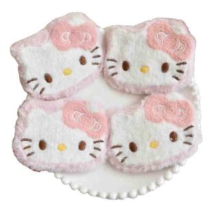 粉色甜心蝴蝶结Kitty猫咪毛绒女侧边刘海夹碎发可爱发卡夹子头饰