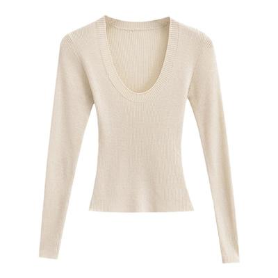 欧货批发鹅蛋u领长袖针织衫