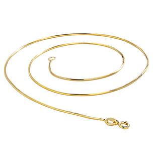 999纯银项链女蛇骨链无吊坠18k玫瑰金锁骨链2025年新款黄金色链子