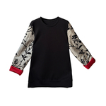 心存真大码女装定制红袖空气层卫衣胖mm宽松国风新中式复古上衣