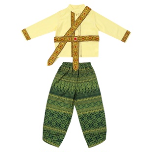 儿童傣族少数民族服装夏男女云南泰国风情西双版纳泼水节演出服套