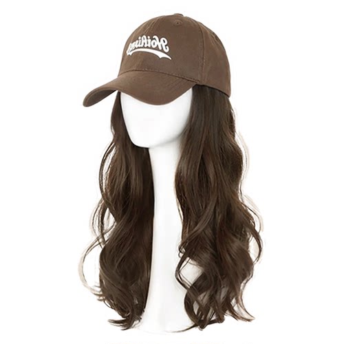 【丝逸发帽】同秀帽子假发一体2025新款棒球帽大波浪卷发女全头套