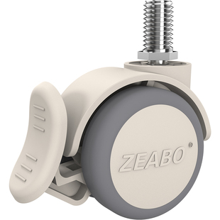 (单只装)家具万向轮桌子床头柜婴儿床配件脚轮静音橡胶轮子-灰色