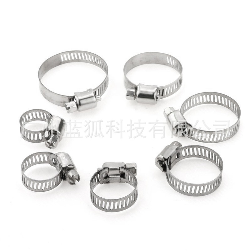 60PCS盒装 不锈钢箍圈组合 美式喉箍卡箍通信抱箍管箍