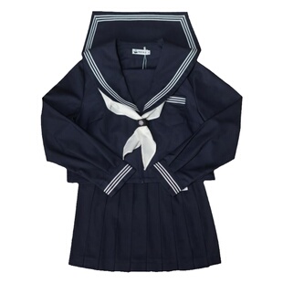 车厘子jk绀三本藏青色日系学院风短长袖正统基础款制服水手服套装