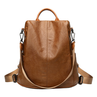 真皮双肩包女2025新款时尚潮牛皮软皮大容量女士防盗背包休闲旅行