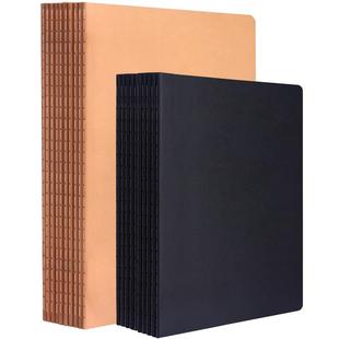 晨光笔记本本子简约ins风学生加厚16k开牛皮纸文艺精致大号网格方格车线记事本b5考研软皮软面抄练习作业本a5