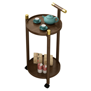 麻将桌茶几小桌子边几可移动沙发边柜棋牌室小推车圆形角几置物架