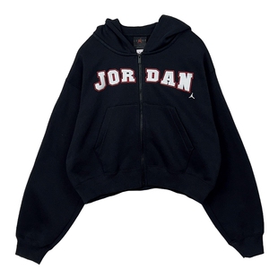 Jordan耐克女子连帽衫2026春新款运动休闲针织夹克外套IO1075-010