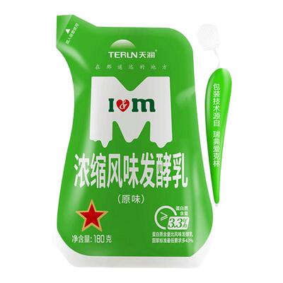 天润全脂浓缩原味酸奶180g*12袋