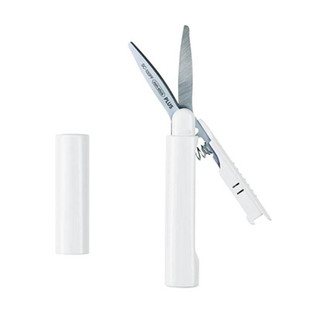 日本Plus普乐士笔式剪刀迷你便携式折叠安全随身口袋手工开箱剪纸