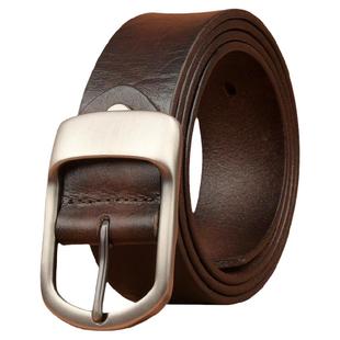 卡帝乐鳄鱼头男士牛皮皮带针扣腰带男真皮裤带男皮带男真皮个性层