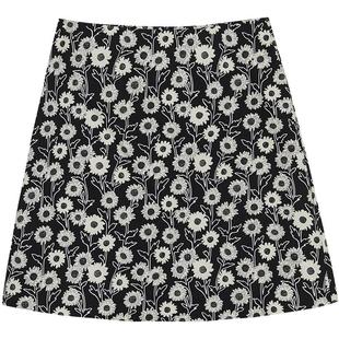 Oece复古碎花半身裙夏装新款女气质A字裙春设计感短裙裙子