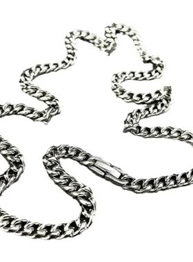 古巴项链男潮嘻哈锁骨链子钛钢