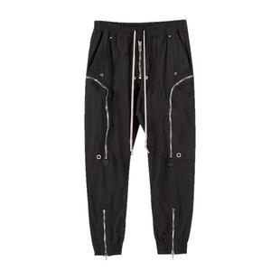 主线秀场暗黑重工多拉链侧袋机车功能修身显瘦长裤型男女百搭裤子