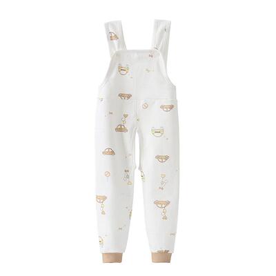 儿童纯棉开档背带裤护肚裤