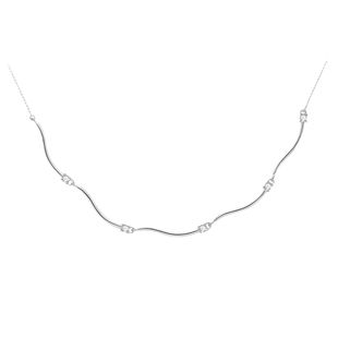 Moment 波光潋滟 钻石波浪纯银项链毛衣链颈链银饰配饰轻奢小众女