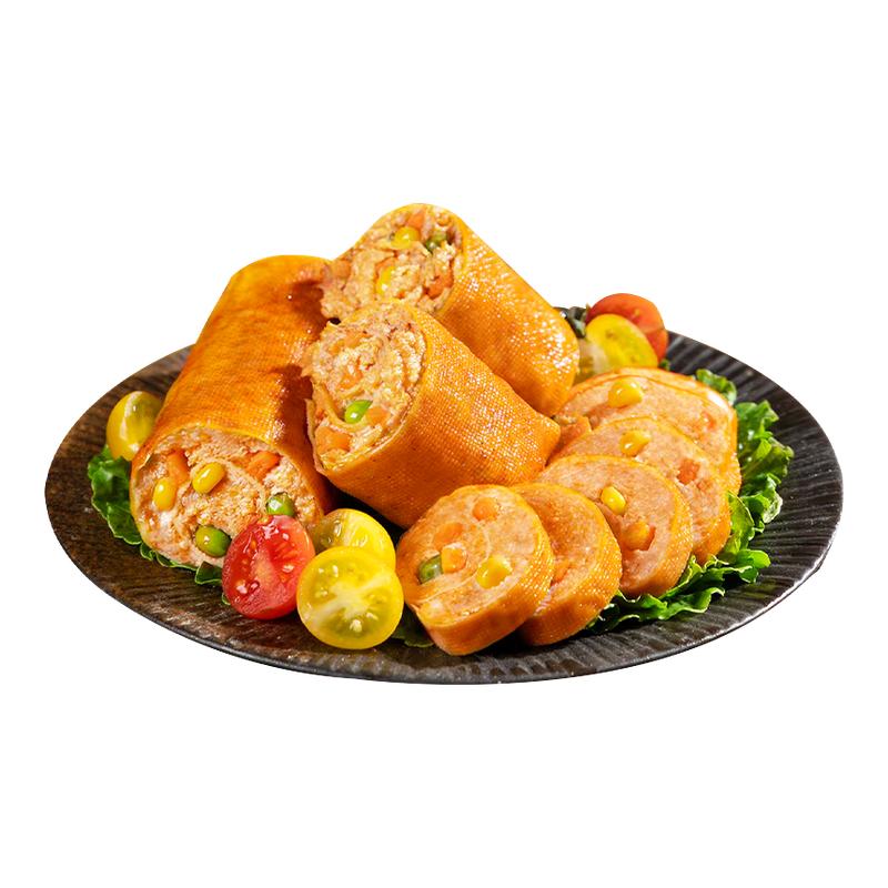 鸡胸肉豆皮肉卷减低脂肥健身主即卡轻早代餐饱腹解馋夜宵小零食品
