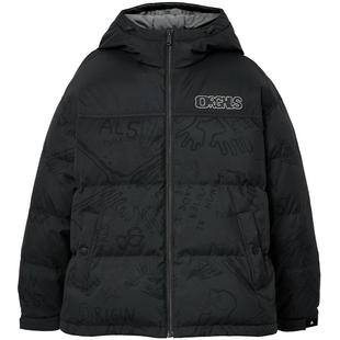 【机能冰壳满印】杰克琼斯男装冬羽绒服新款连帽外套大衣面包服