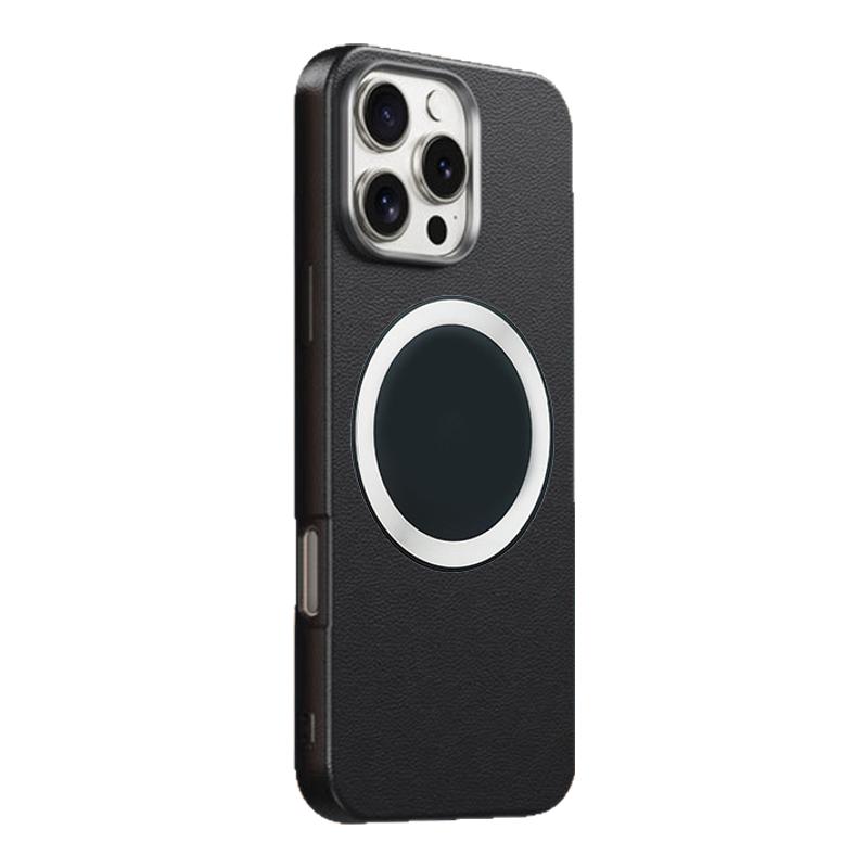 适用苹果iPhone17Air/16promax15plus14/13/12磁吸紫铜散热手机壳皮革纹皮革纹石墨烯车载电竞