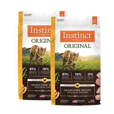 【双包囤货】Instinct天然百利高蛋白鸡肉猫粮10磅*2包无谷鸡猫粮