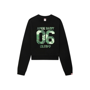 APEE女装秋冬迷彩字母印花圆领卫衣F364A5P