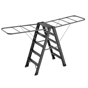 格美居梯子家用室内折叠晾衣架两用铝合金伸缩楼梯加厚人字梯爬梯