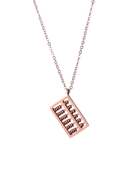 抖音韩版玫瑰金算盘钛钢锁骨链