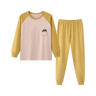 俞兆林中大胖童秋衣秋裤套装男童加肥加大码纯棉睡衣薄款保暖内衣