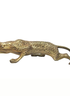 金钱豹招财纯铜豹子风水摆件