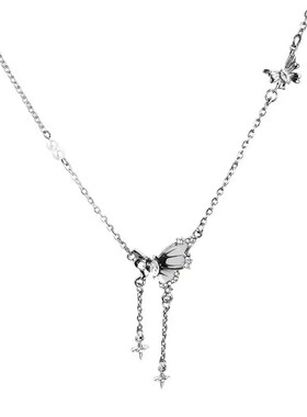 Yuffoni新款长款流苏蝴蝶项链