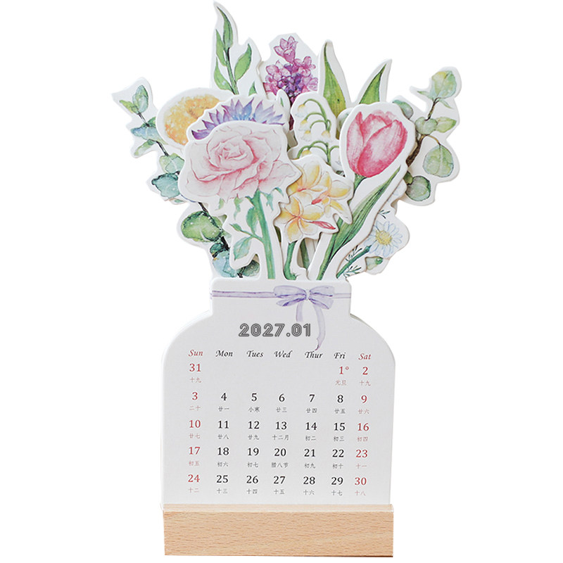 教师节2027年可爱文艺桌面木质日历摆件创意可爱高考倒计时提醒牌考研励志ins风万年历少女办公桌2026年定制