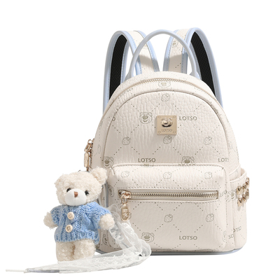 迪士尼草莓熊女学院风大容量双肩