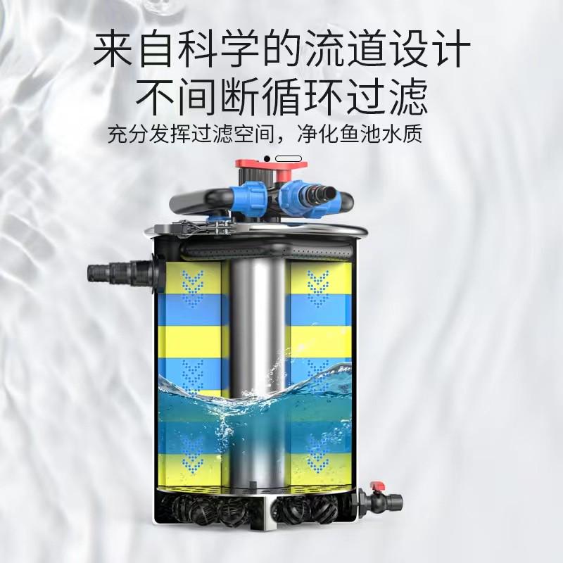 鱼池过滤器循环系统锦鲤池塘室外大型外置不锈钢过滤桶水池净化器